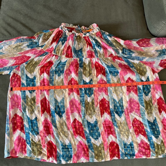 Oliphant multi color metallic boho blouse S-M - Picture 9 of 12